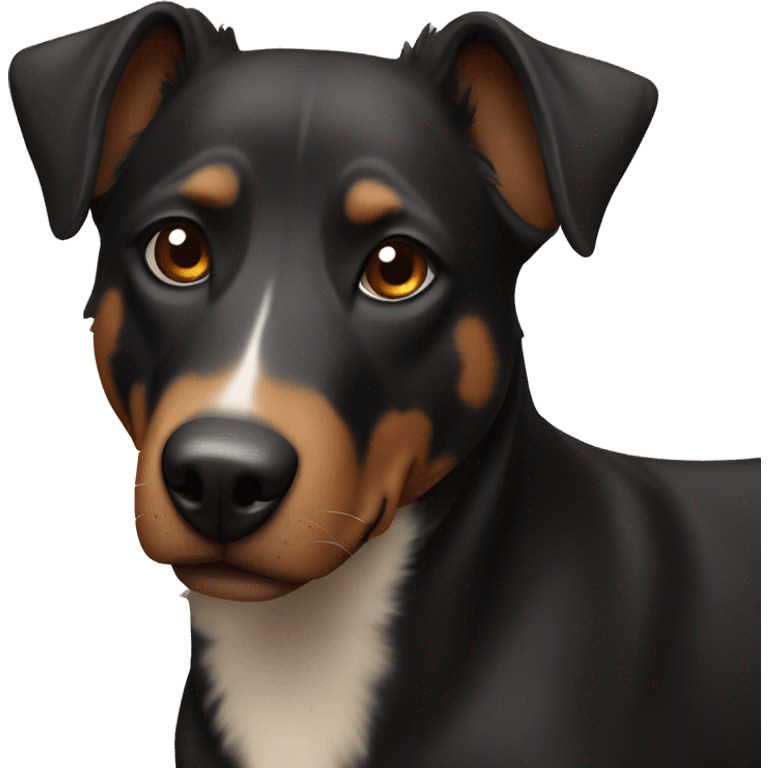 black and brown mongrel dog emoji