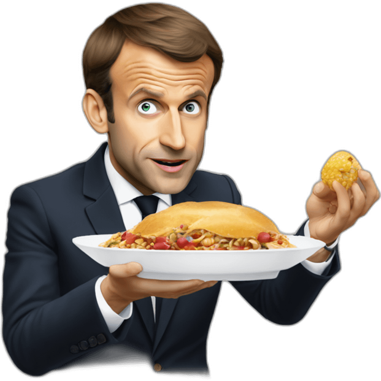 Emmanuel macron qui mange emoji