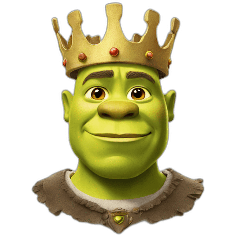 Shrek avec une couronne emoji