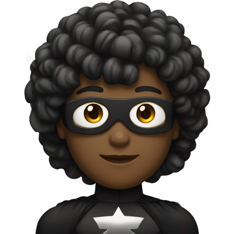 A white superhero dressed in black emoji