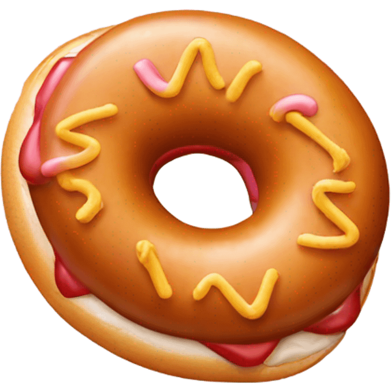 Hot dog impaling donut emoji