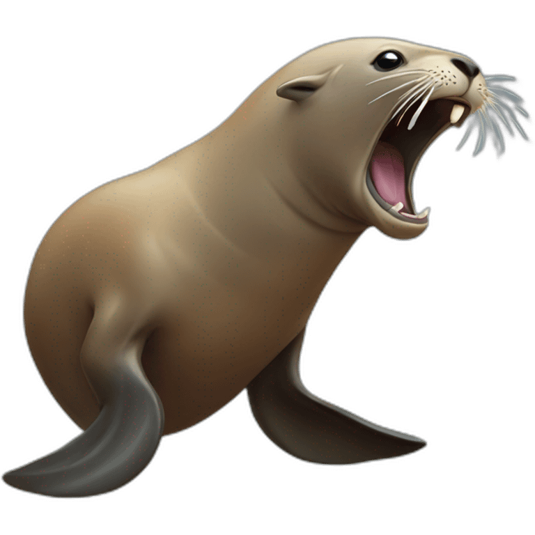 Aggressive sea lion emoji