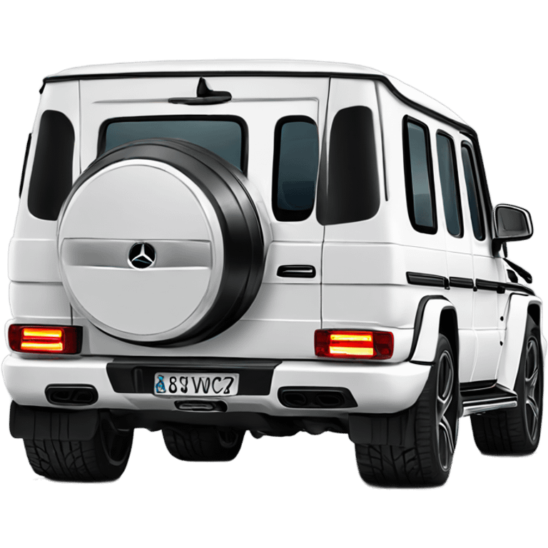 White Mercedes gwagon back emoji