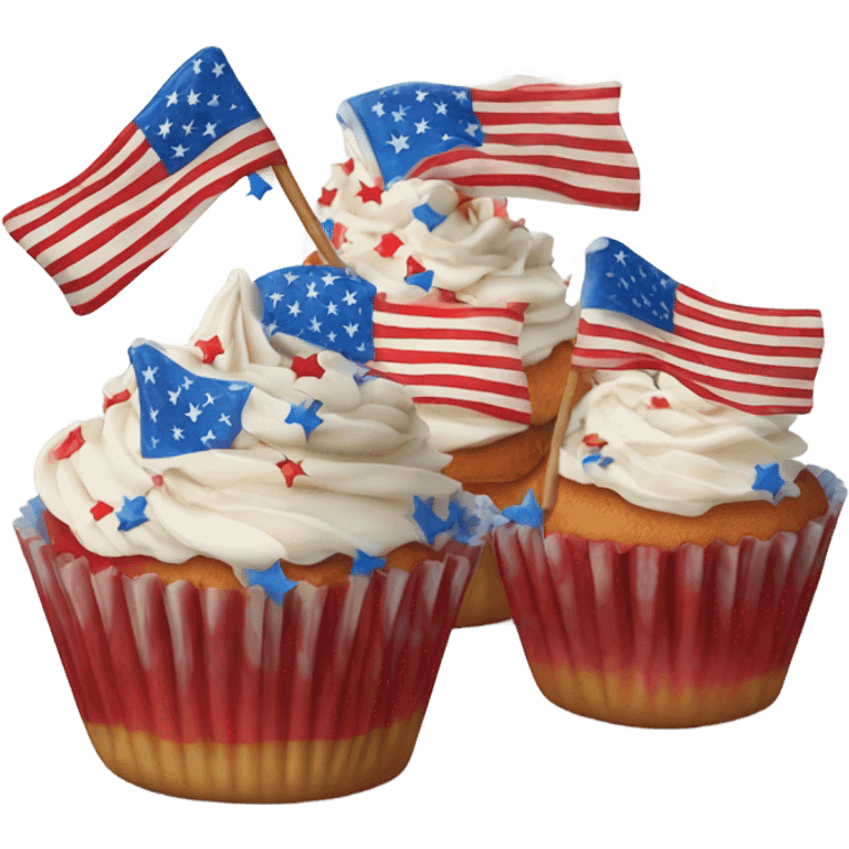 Patriotic cupcakes emoji