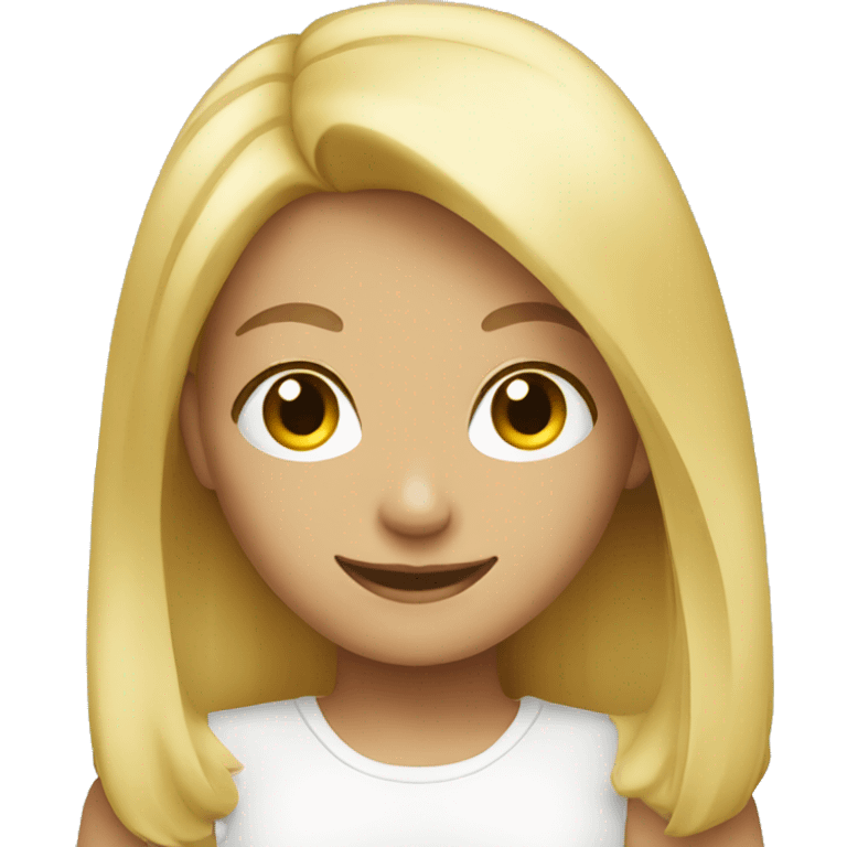 Blonde girl smiling  emoji