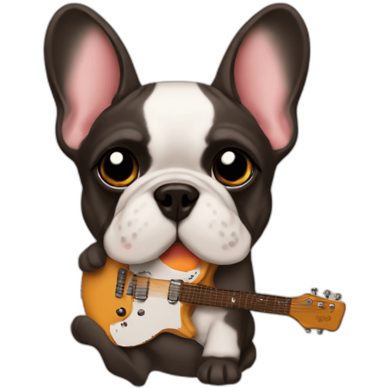 French bulldog guitar emoji