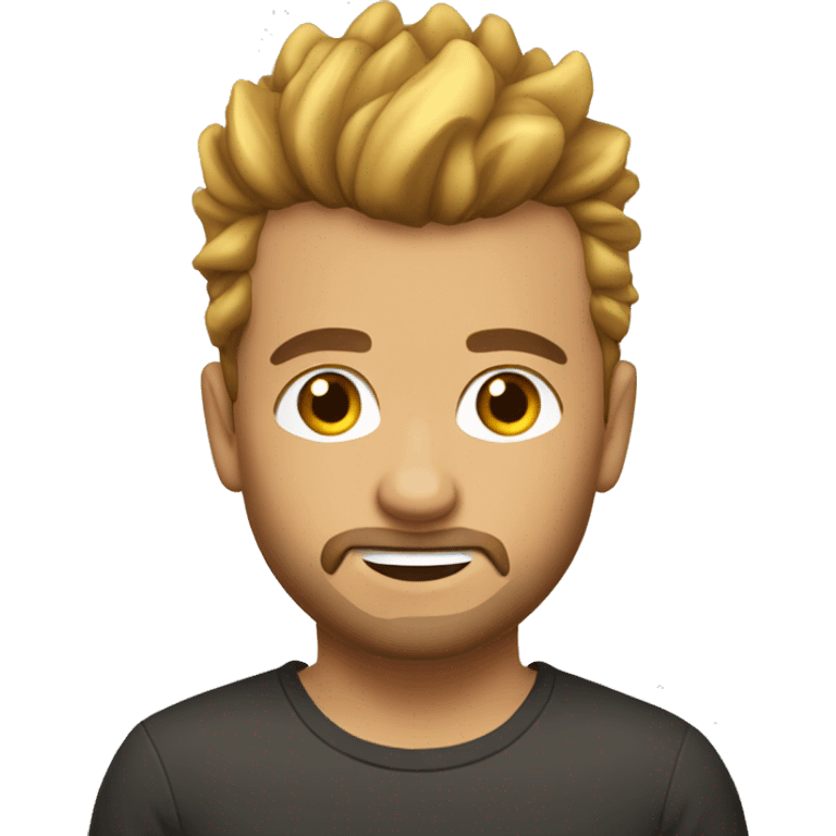 European, golden Mohawk hairstyle, beard stubble, boy, young man. emoji