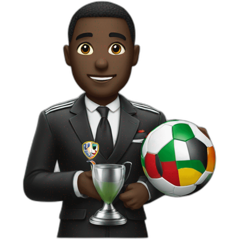 Monsieur noire avec coupe du monde emoji