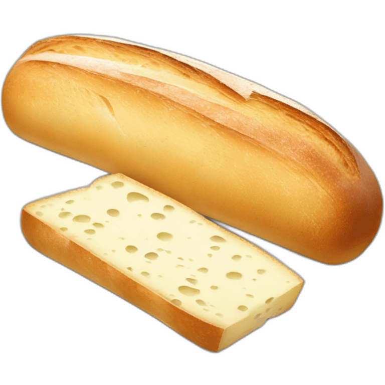 Baguette fromage vin emoji