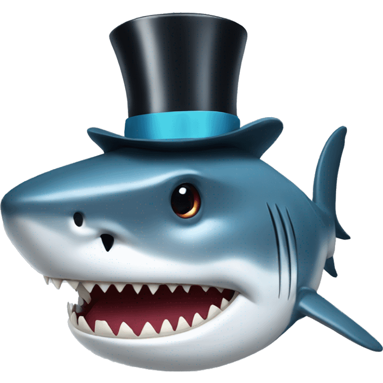 Shark with top hat emoji