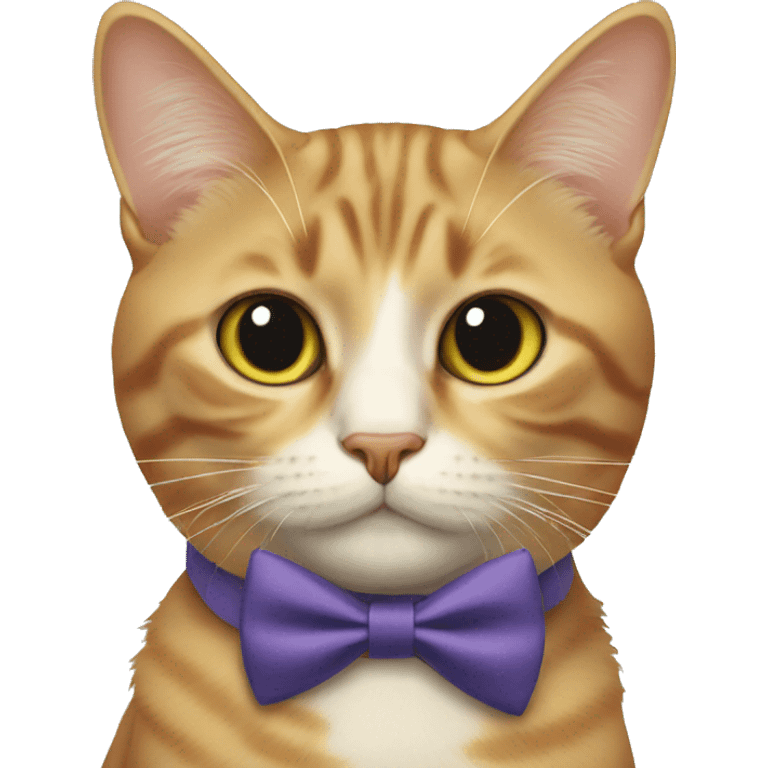 Cat wearing a bow tie emoji