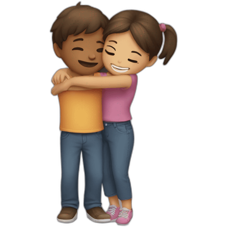 Boy hug a girl  emoji