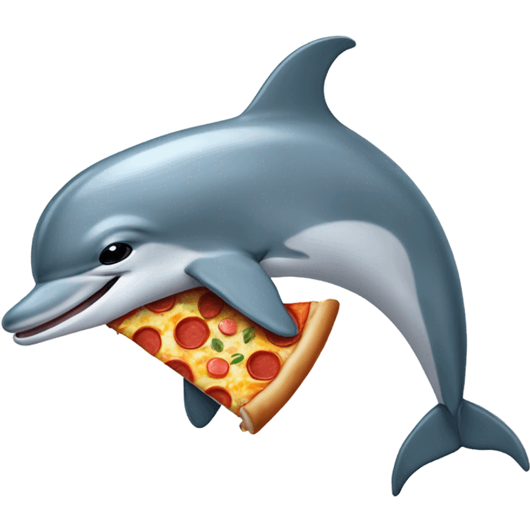 Dolphin eating pizza emoji