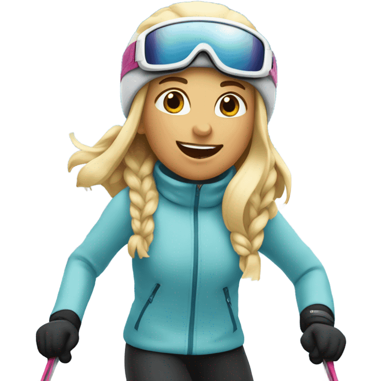 Blonde girl on skis emoji