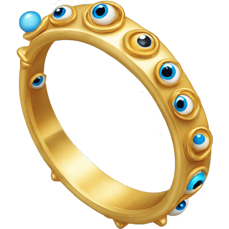 very thin gold ring studded with eyeballs emoji