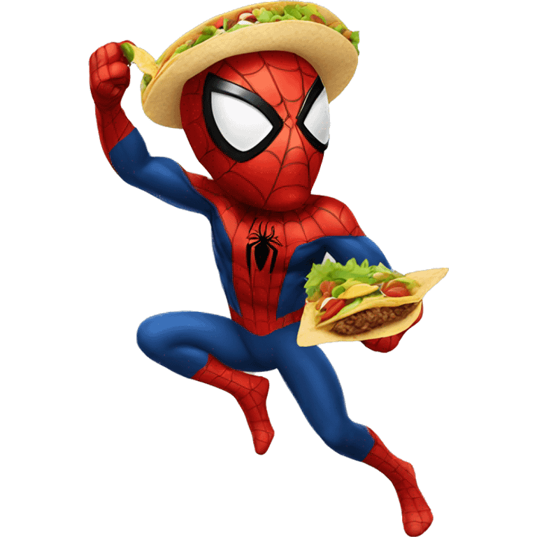 Spiderman eating a taco emoji