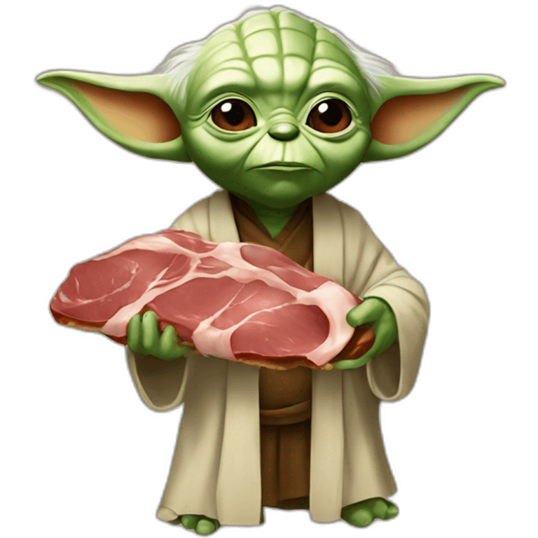 Yoda with meat emoji