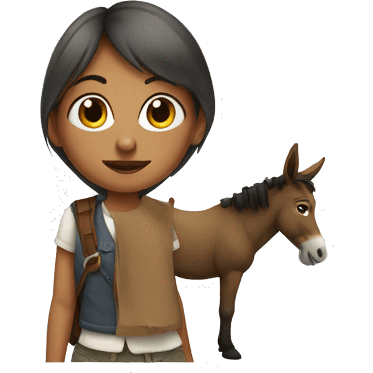 Girl over donkey  emoji