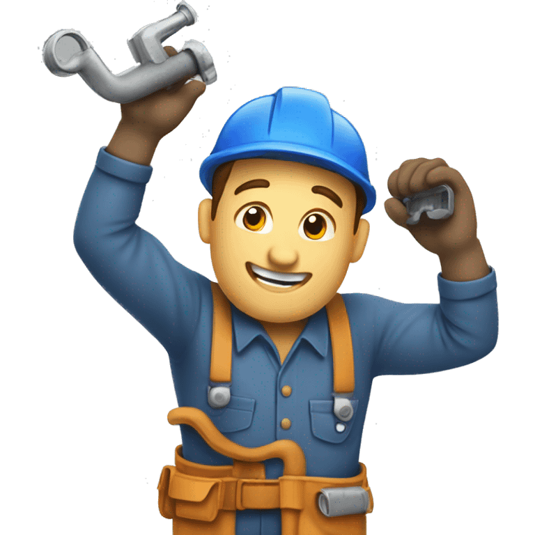 Plumber fixing leak emoji