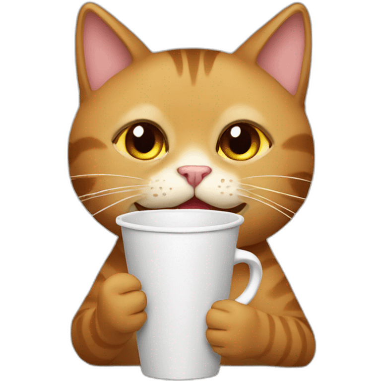 Cat drinking coffee emoji