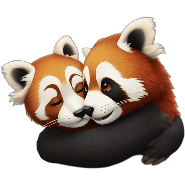 hugging red pandas emoji