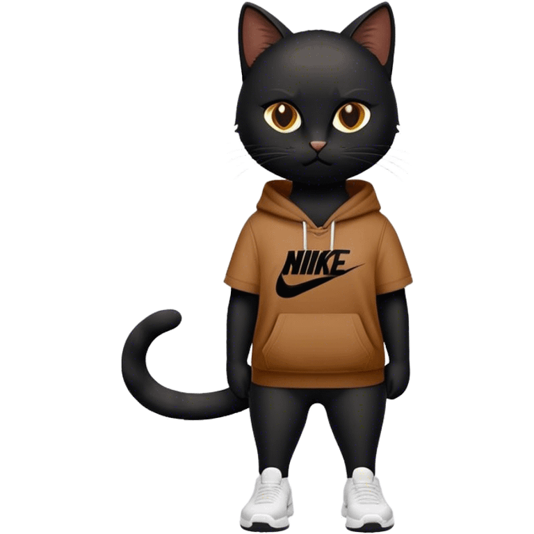 Un chat noir avec des habits nike emoji