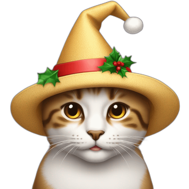 Gato con sombrero de navidad  emoji