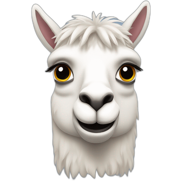 A TOK emoji of a llama face, white background emoji