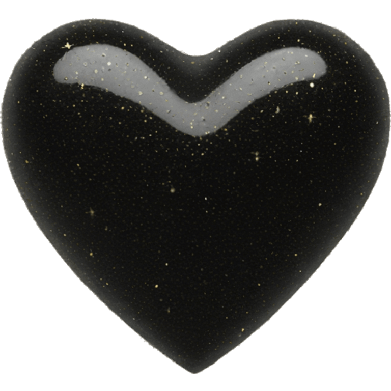 Glittery black heart emoji