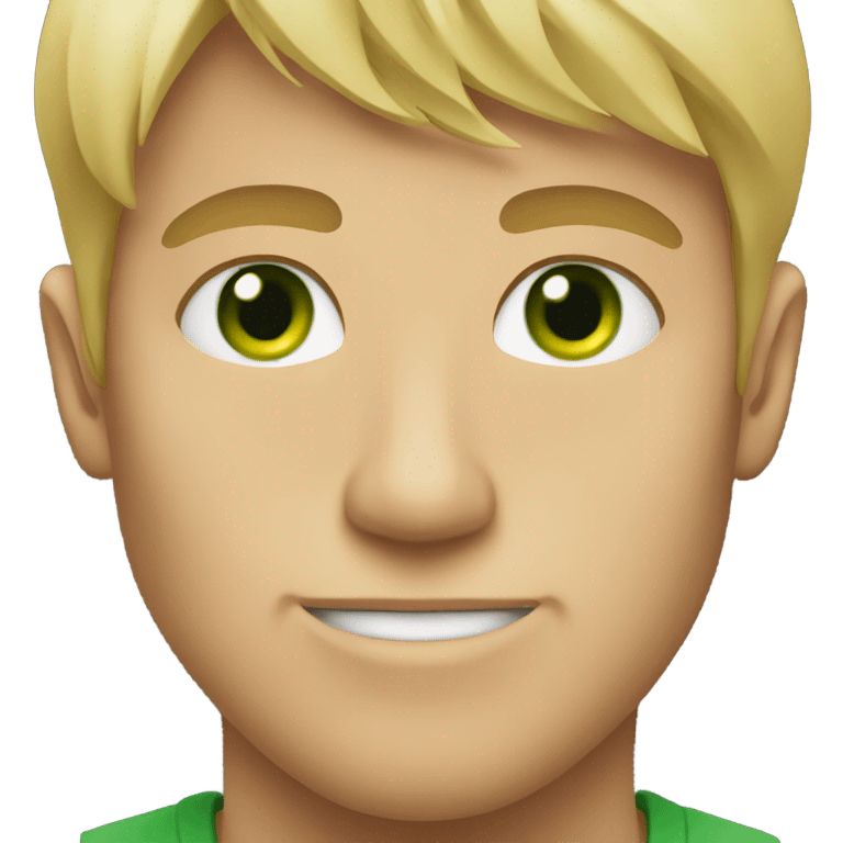 Blonde and green eyes man emoji