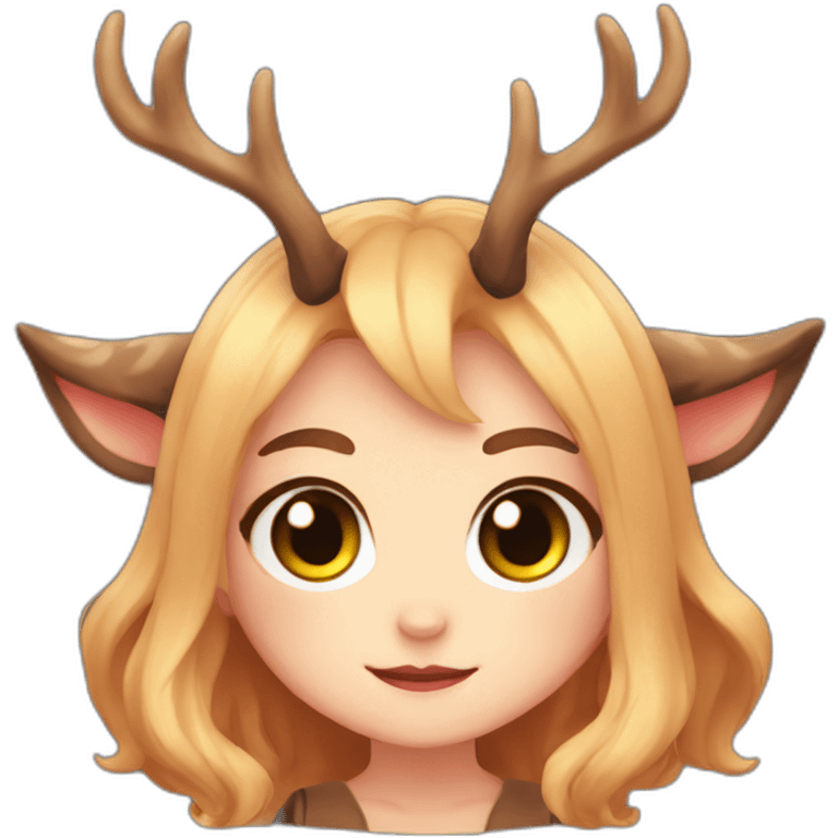 meo chibi deer-antlers witch emoji