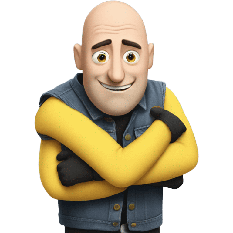 Gru hugging a minion emoji