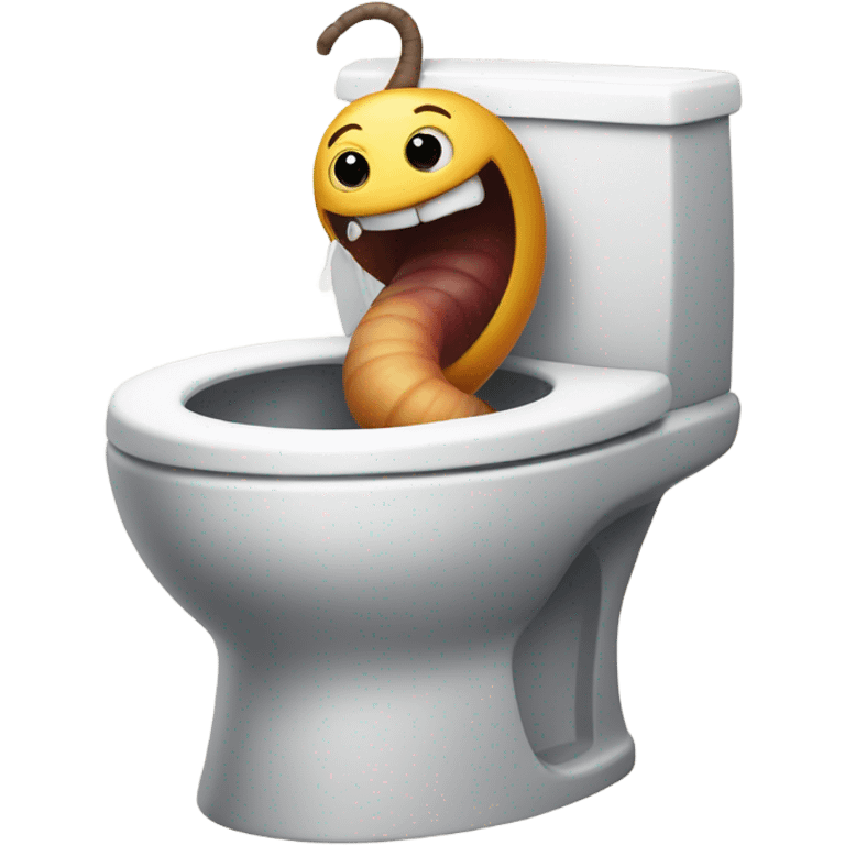 worm coming out of toilet emoji