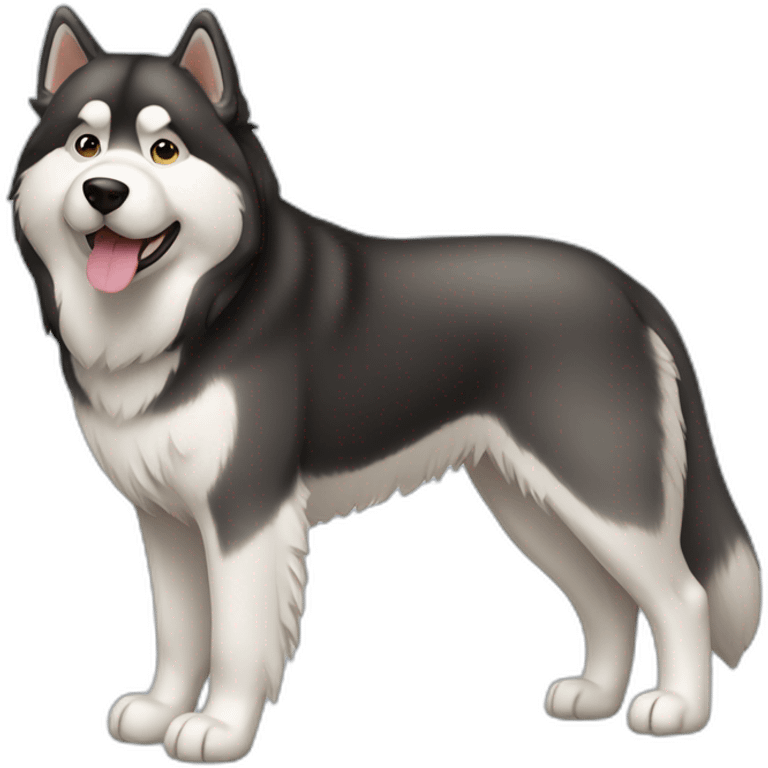 Dog alaskan malamute full-body emoji