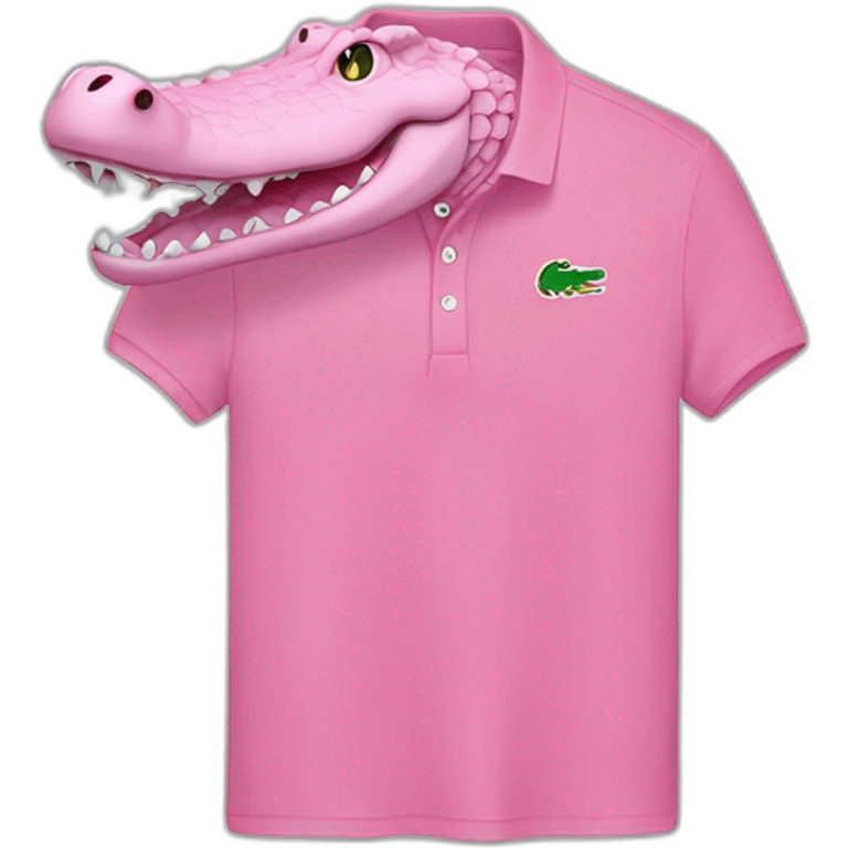 Crocodile with pink Lacoste tshirt emoji