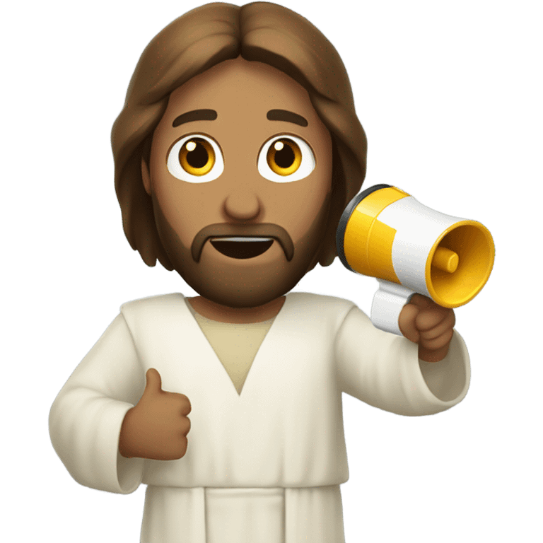 Jesus with a megaphone emoji