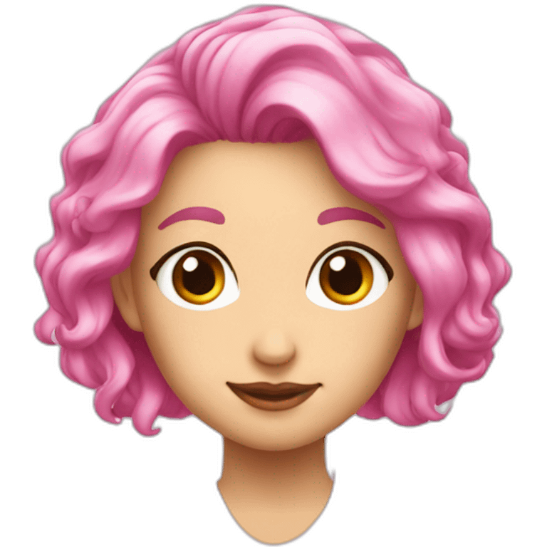 pink hair v 60 emoji