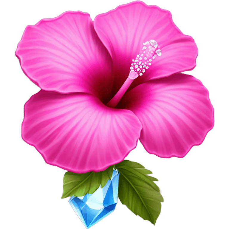 Hot pink crystal hibiscus flower emoji