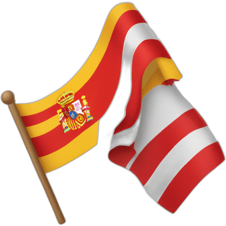 bandera parte izquierda españa parte derecha marruecos  emoji