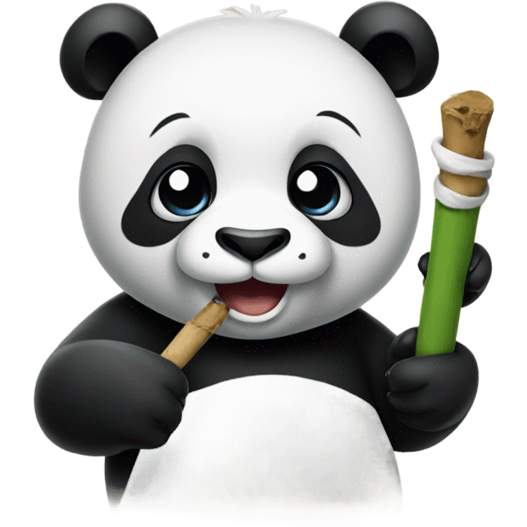 Panda with joint emoji