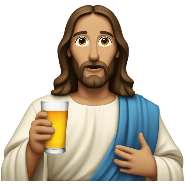 Jesus holding do not drink sign emoji