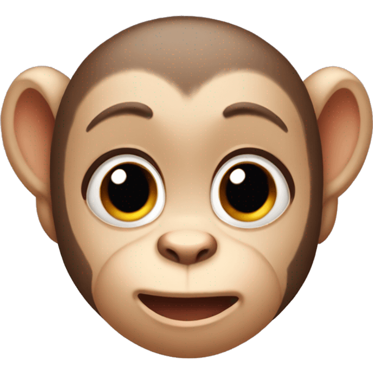 Cute little monkey with makeup emoji