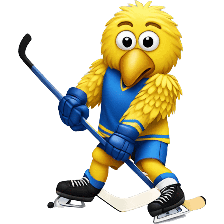 Big bird playing hockey emoji