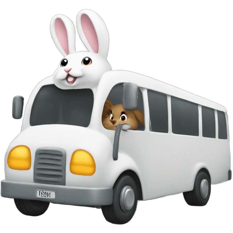 Rabbit drives a bus  emoji