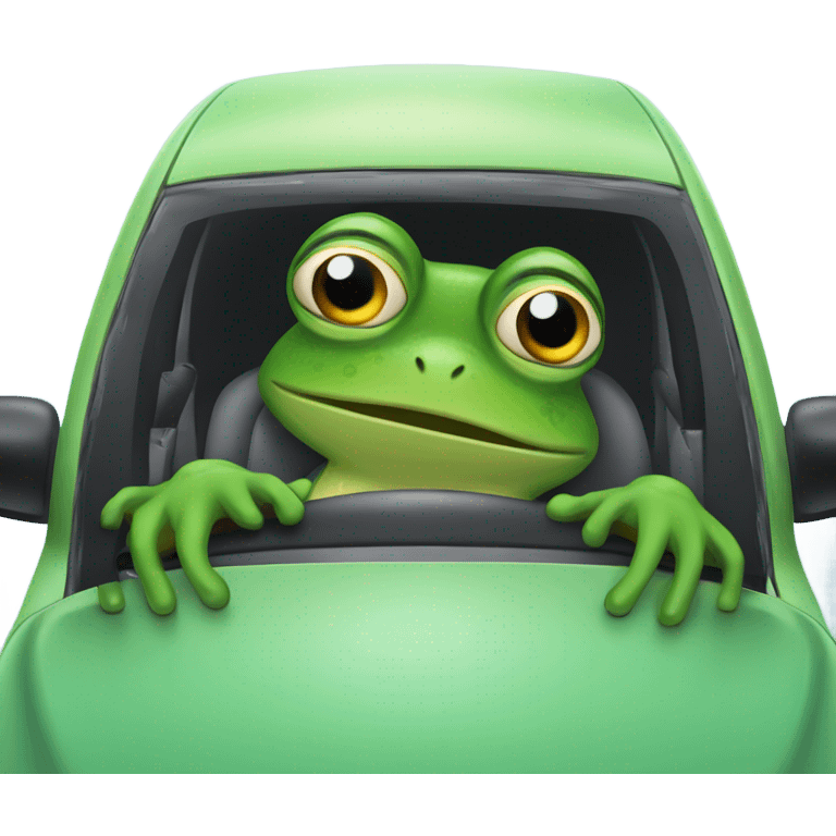 Frog driving emoji