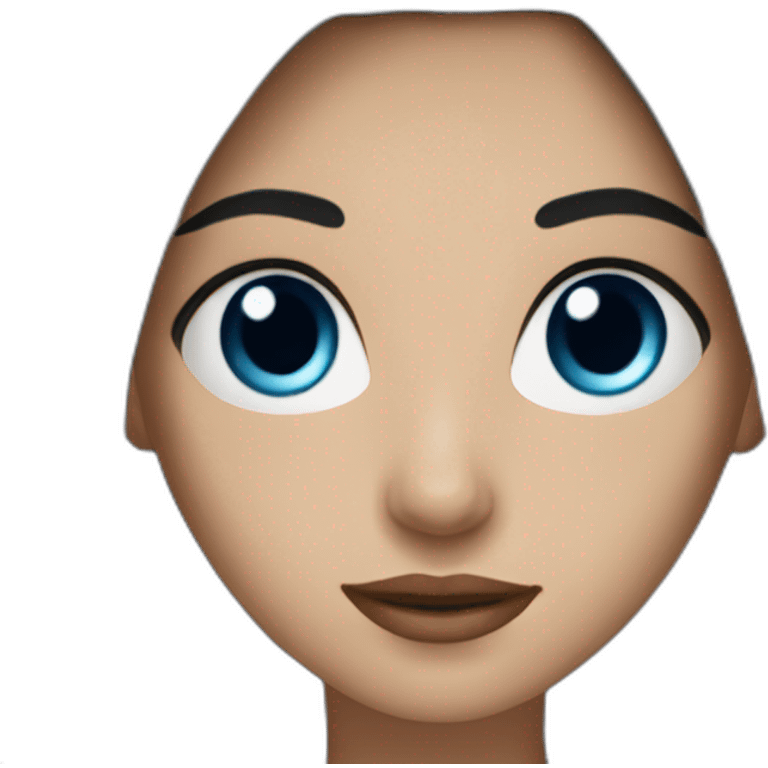 woman with black hairs and blue eyes emoji