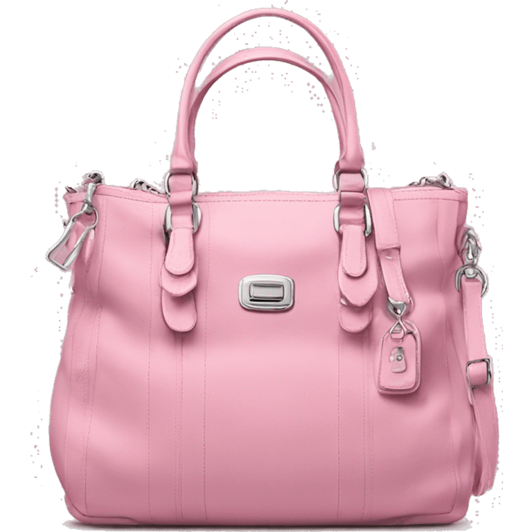 Coach pink bag with silver  emoji