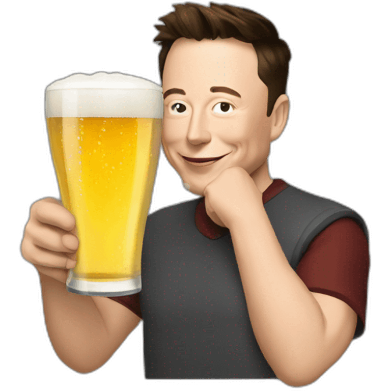 Elon musk drink beer emoji