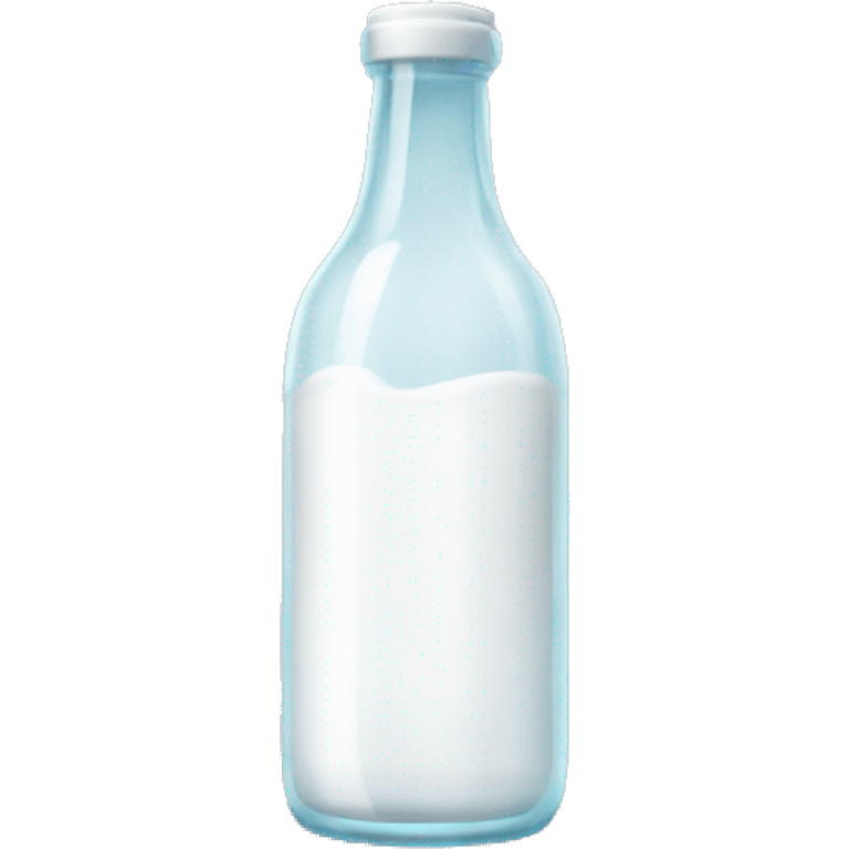 a glass bottle,a white liquid emoji