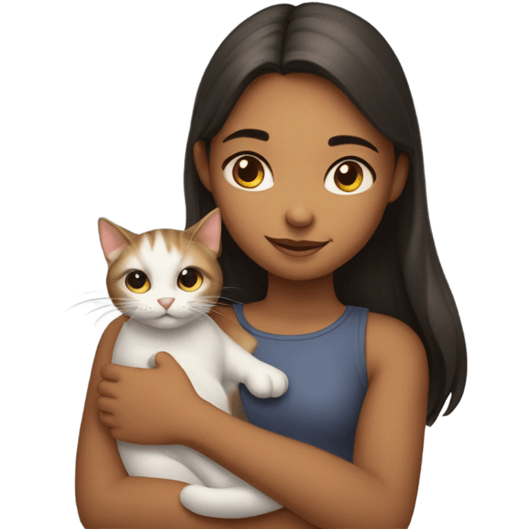 girl with a cat emoji